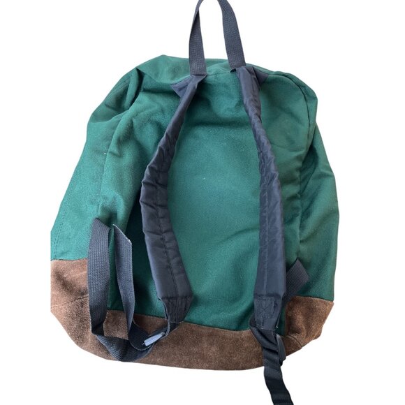 Vintage Jansport Hunter Green Backpack With Suede Bottom & Front Pocket - Picture 8 of 10